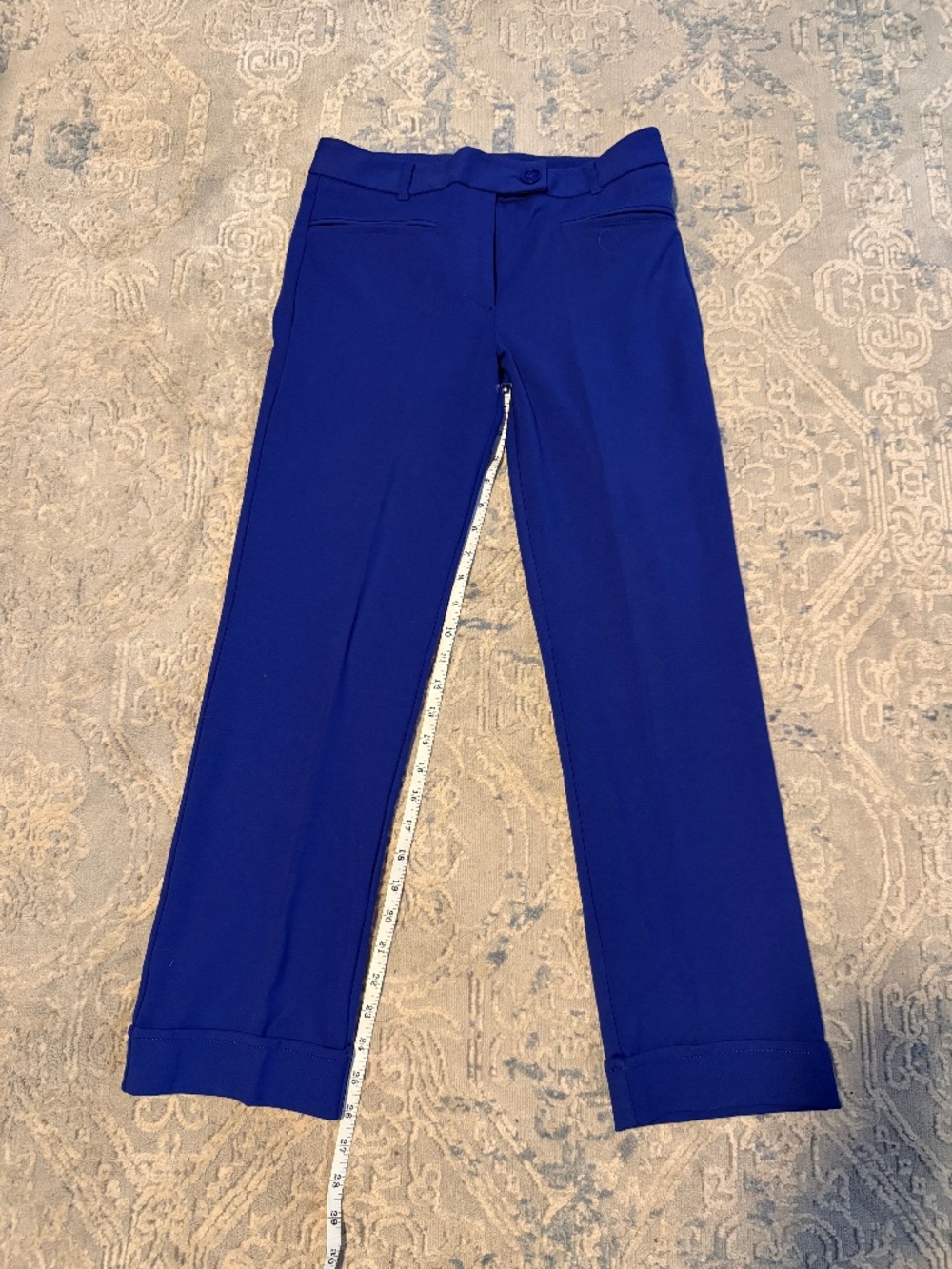 Betabrand Dress Pant Yoga Pants S Royal Blue Straight Leg Stretch Work Pants
